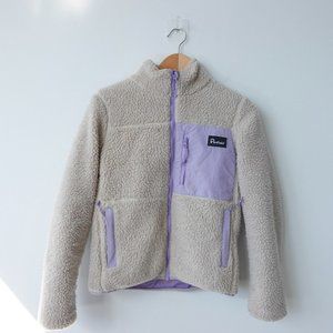 PENFIELD Jacket XS Cream‎ Beige Sherpa Zip Fleece Oatmeal Lavender Fuzzy Mattawa
